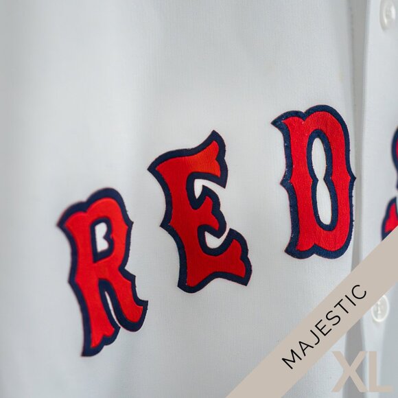 Majestic XL Boston Red Sox Button-Front Jersey | White Unisex - Picture 4 of 7